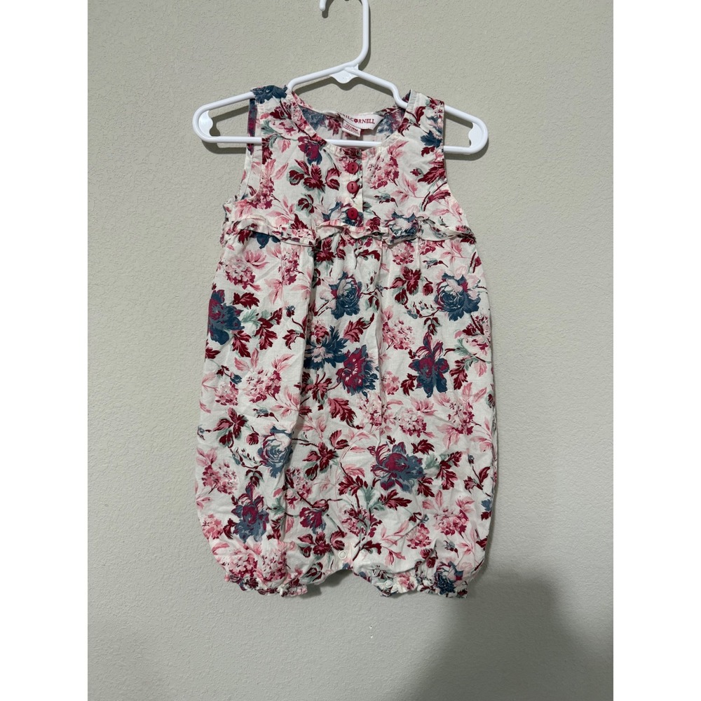 April Cornell Girl's Floral‎ Romper 12-18M 100% Cotton